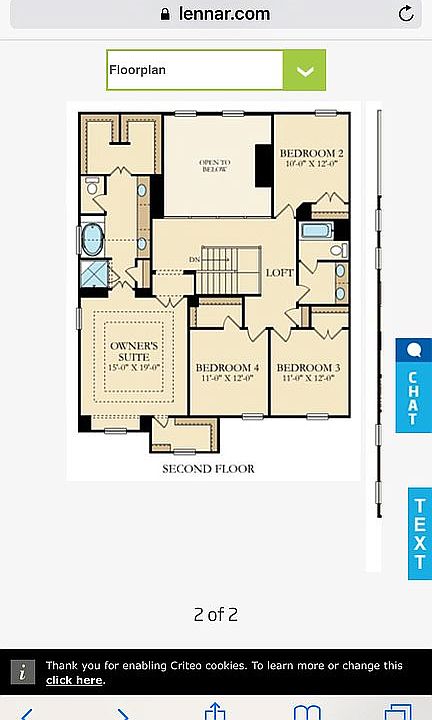 Upstairs floor plan 