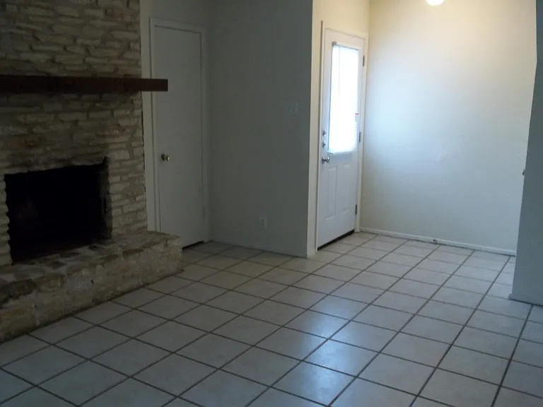 Front door to living room.