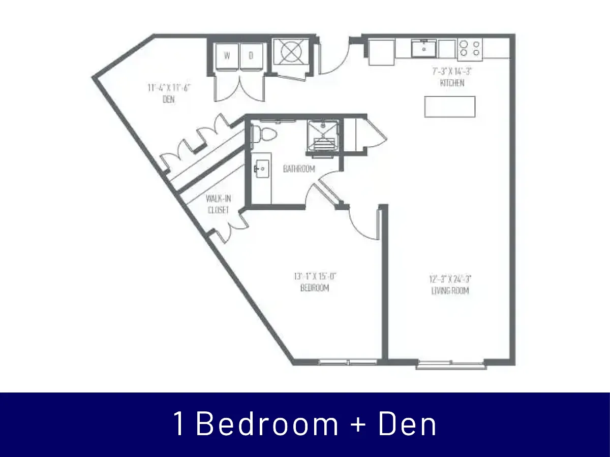 Floor plan C9 - One Bedroom + Den