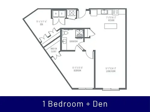 Floor plan C9 - One Bedroom + Den