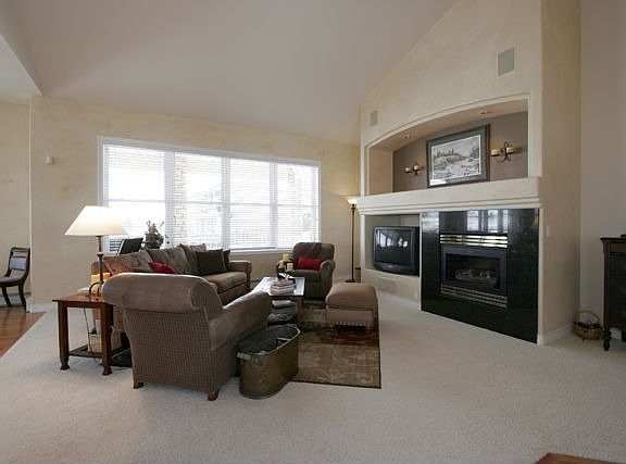 Cozy family room with fireplace