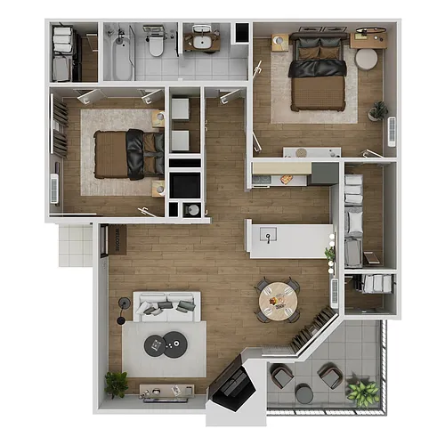 Floor plan 2 Bedrooms, 1.0 Bathrooms B2