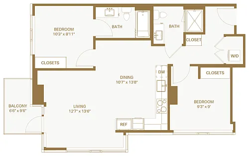 Floor plan 2x2 E5 Cascade