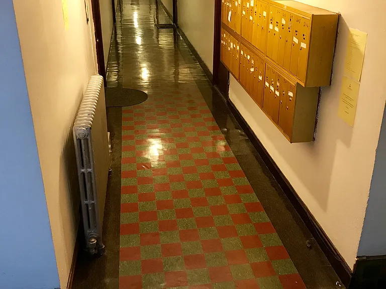 View of interior hallway.