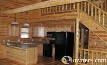 Hickory Cabinets and Flooring in Kitchen and dining