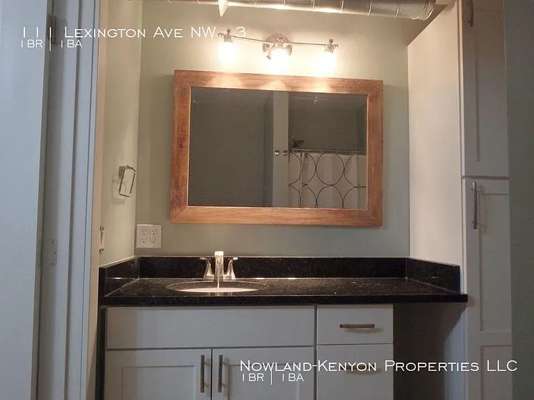 Nice size bathroom with lots of storage.