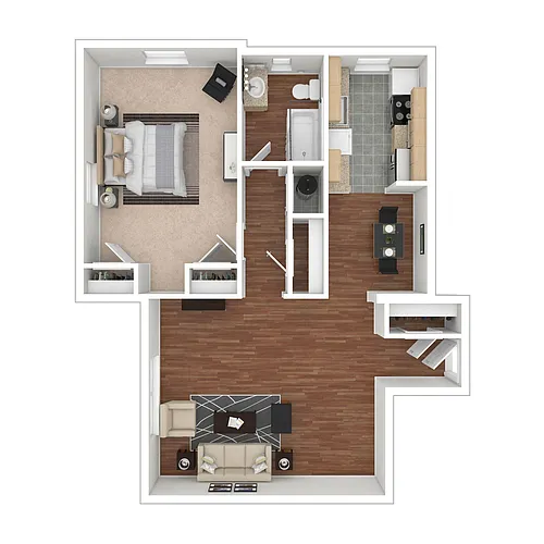 Floor plan 1 Bedroom Floorplan GD