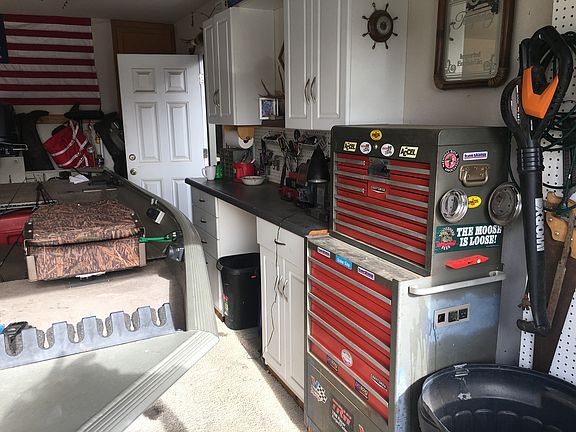 Cabinets throughout garage