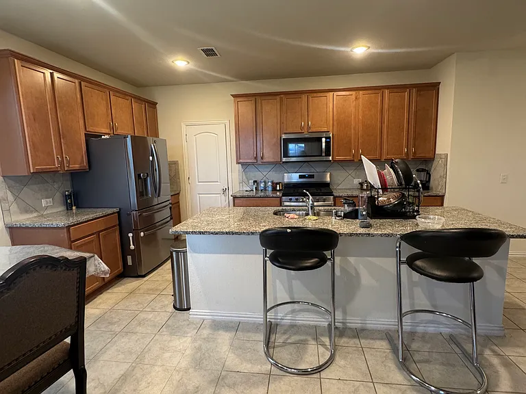Large island/bar area.