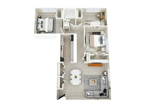 Floor plan 3BR - 1BTH
