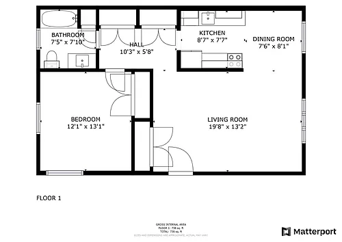Floor plan 1 Bedroom