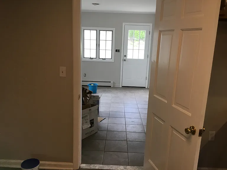 Looking from kitchen into office or den