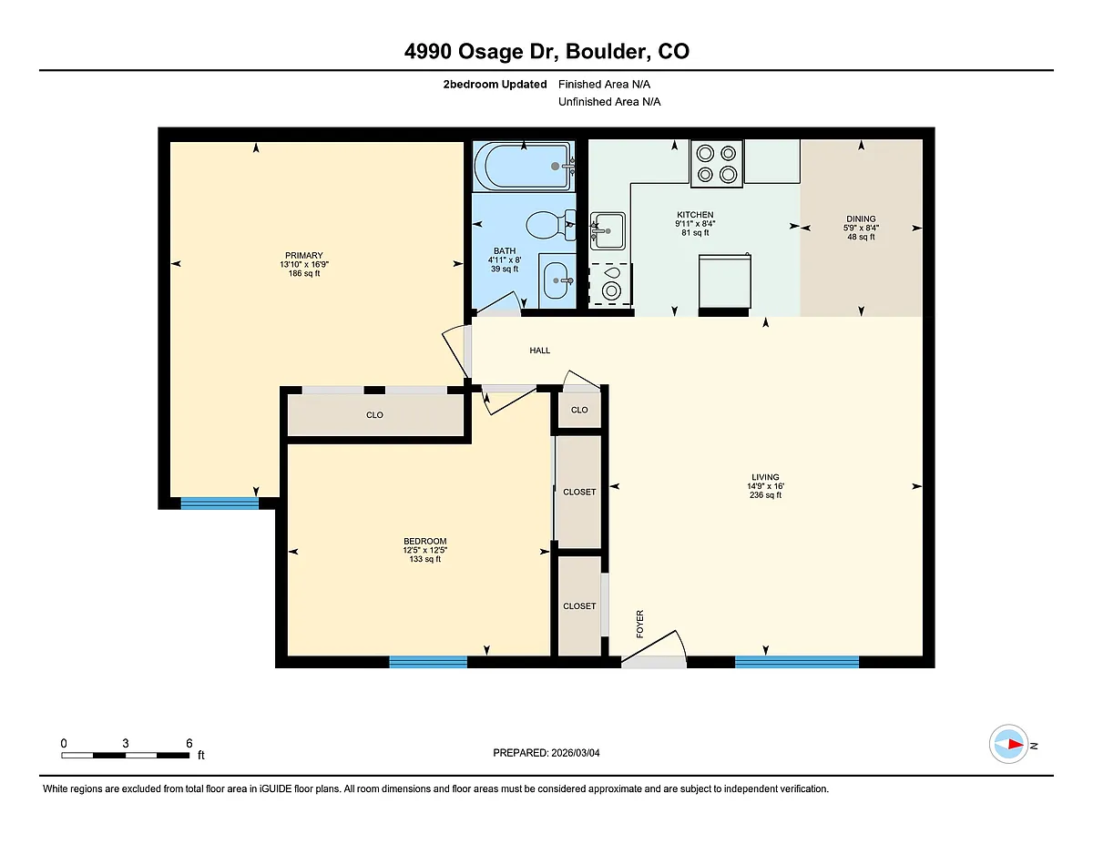 Floor plan Two Bedroom Apartment - Updated