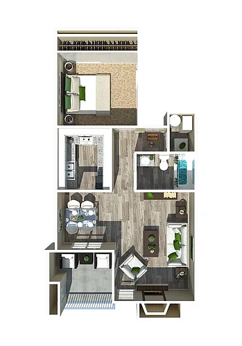 Floor plan One Bedroom One Bathroom