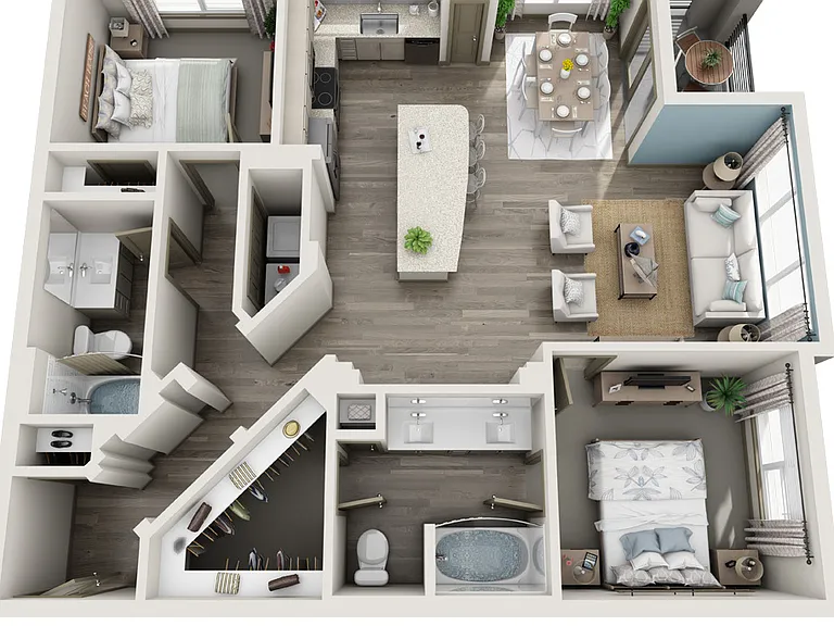 Marina Bend At Clear Creek - B3 - 2 Beds - 2 Baths - 1173 Sq. ft.
