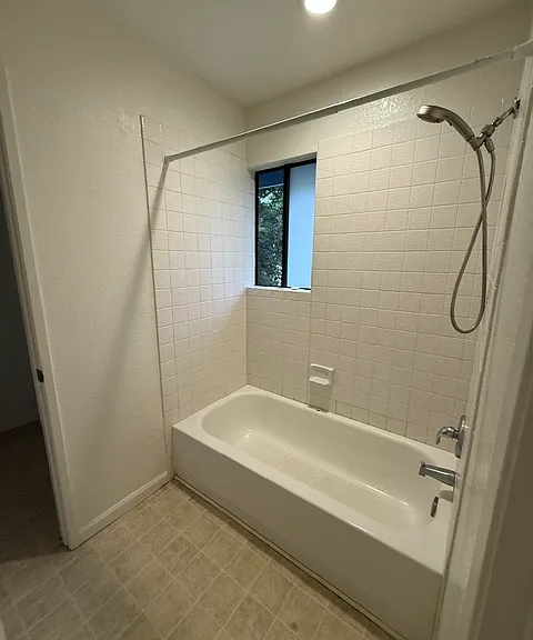 Shared shower and tub.