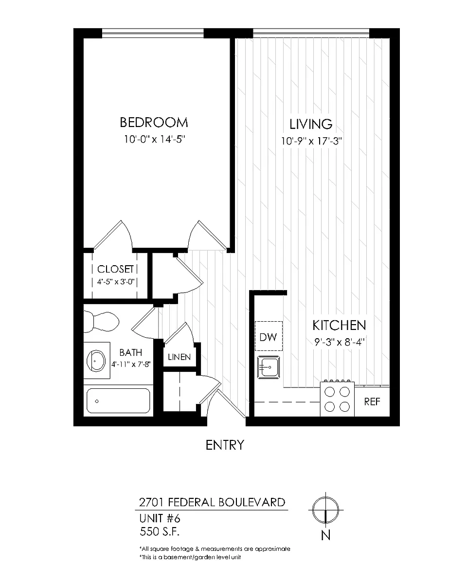 Floor plan 1 Bedroom 1 Bathroom