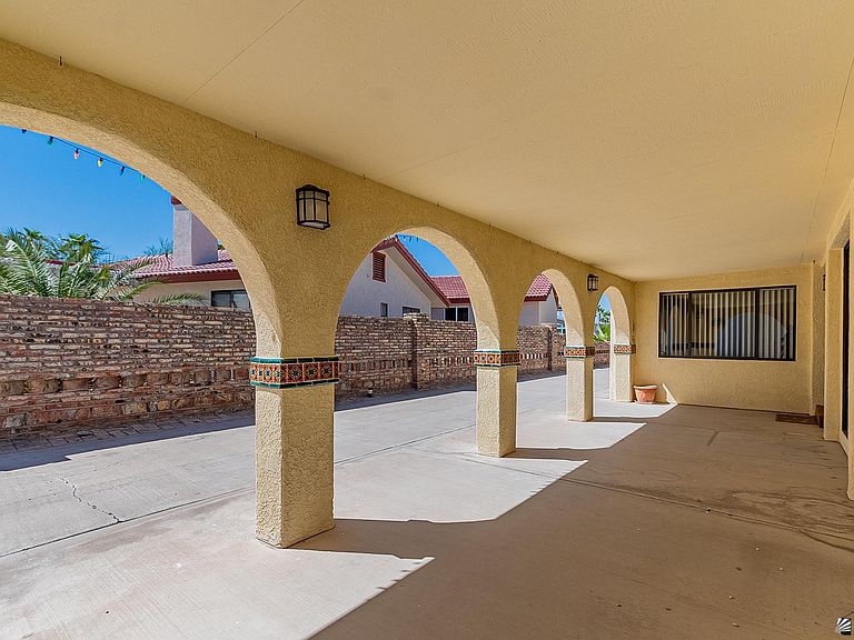 Covered arched patio