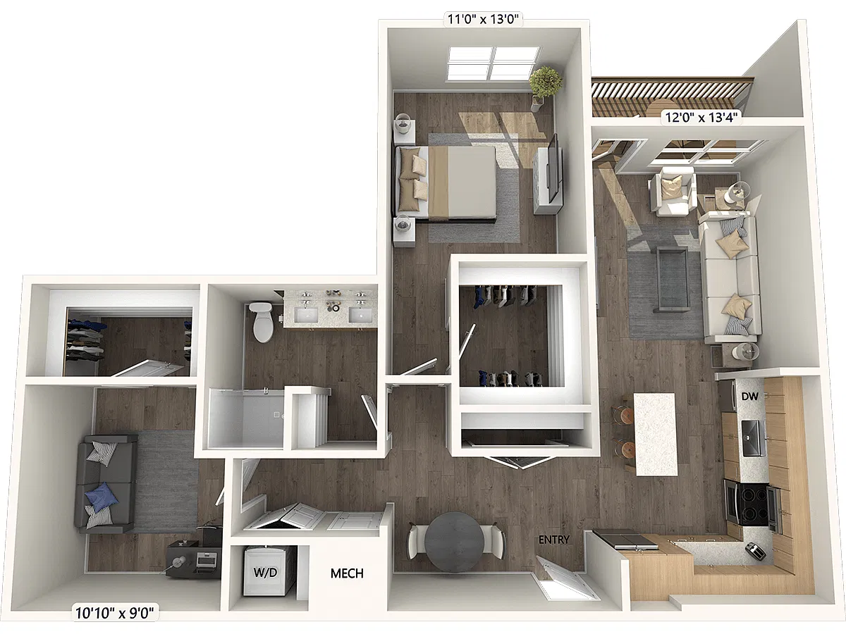 Floor plan A4D-1097sf-FinishIII