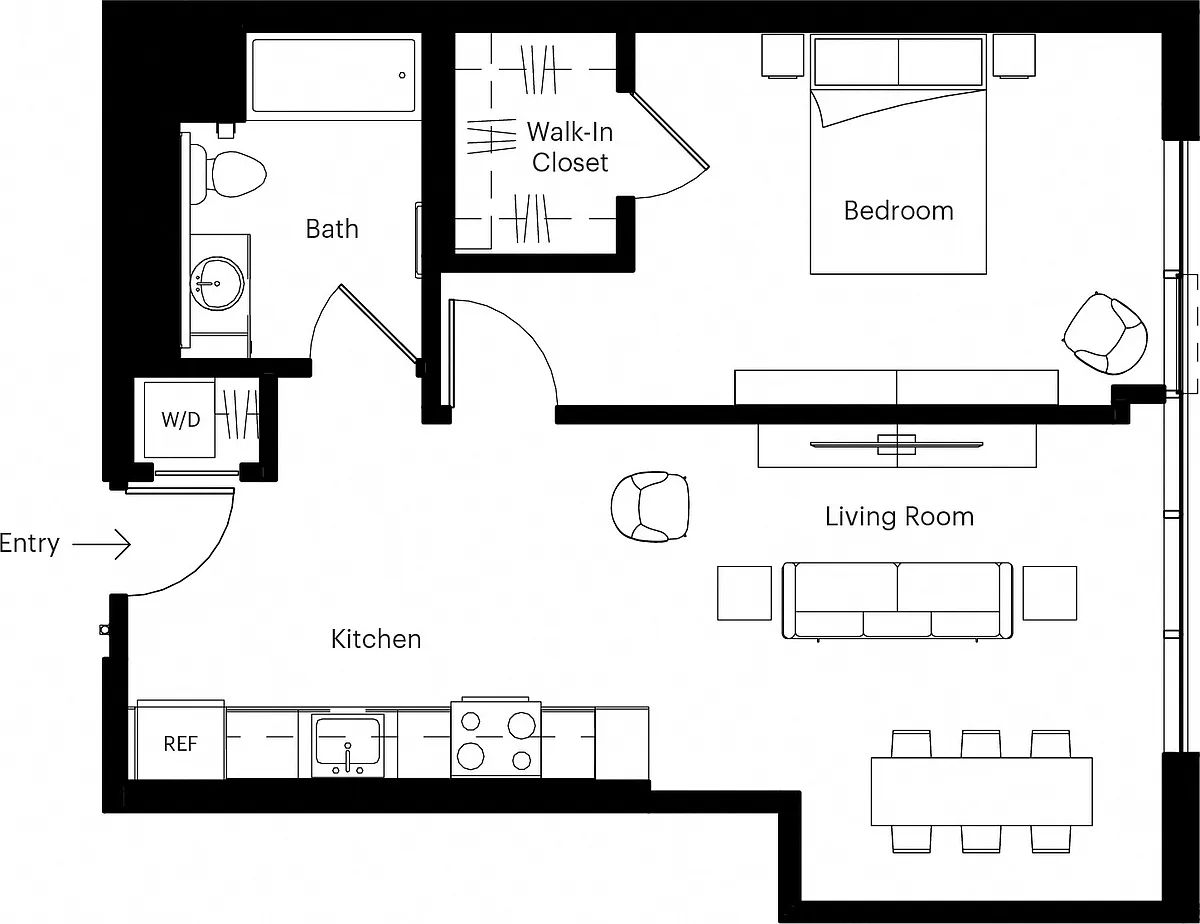 Floor plan One Bedroom 04