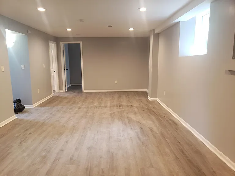 Family room in the basement