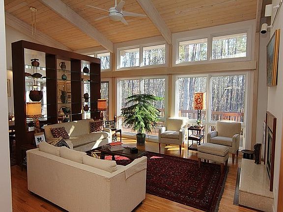 Wall of windows in the great room