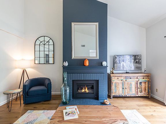 Living room gas fireplace