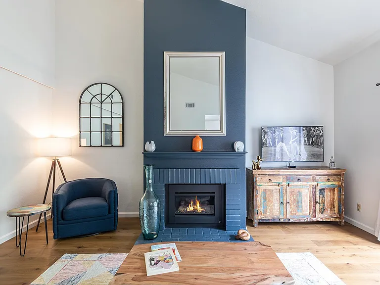Living room gas fireplace