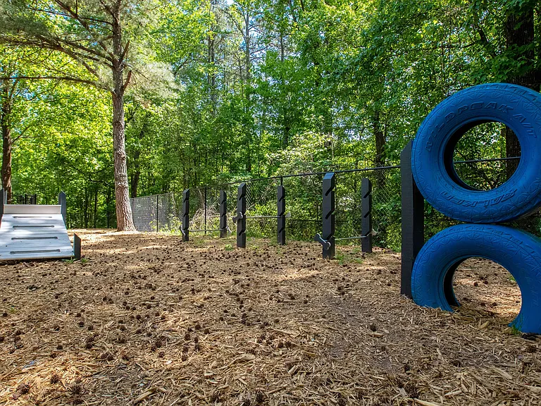 Unleash joy for your four-legged companion in our vibrant off-leash dog park, brimming with playful agility features.