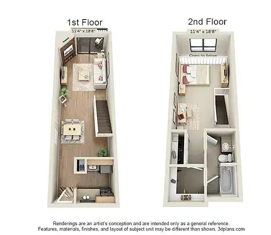 Floor plan 1 Bed 1 Bath D