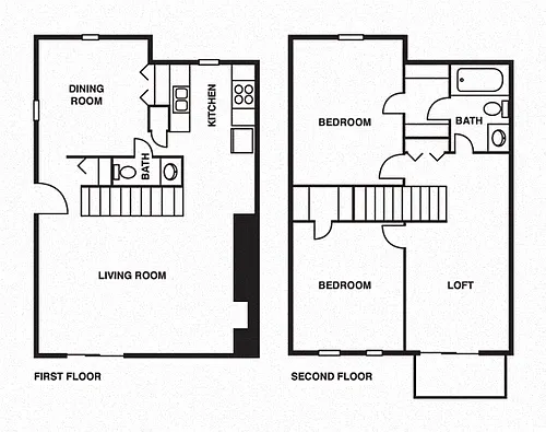 Floor plan 2 Bedroom/1.5 Bathroom Townhouse C