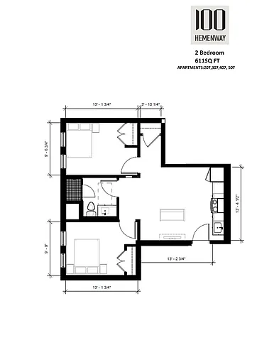 Floor plan 2 Bedroom 07 Stack