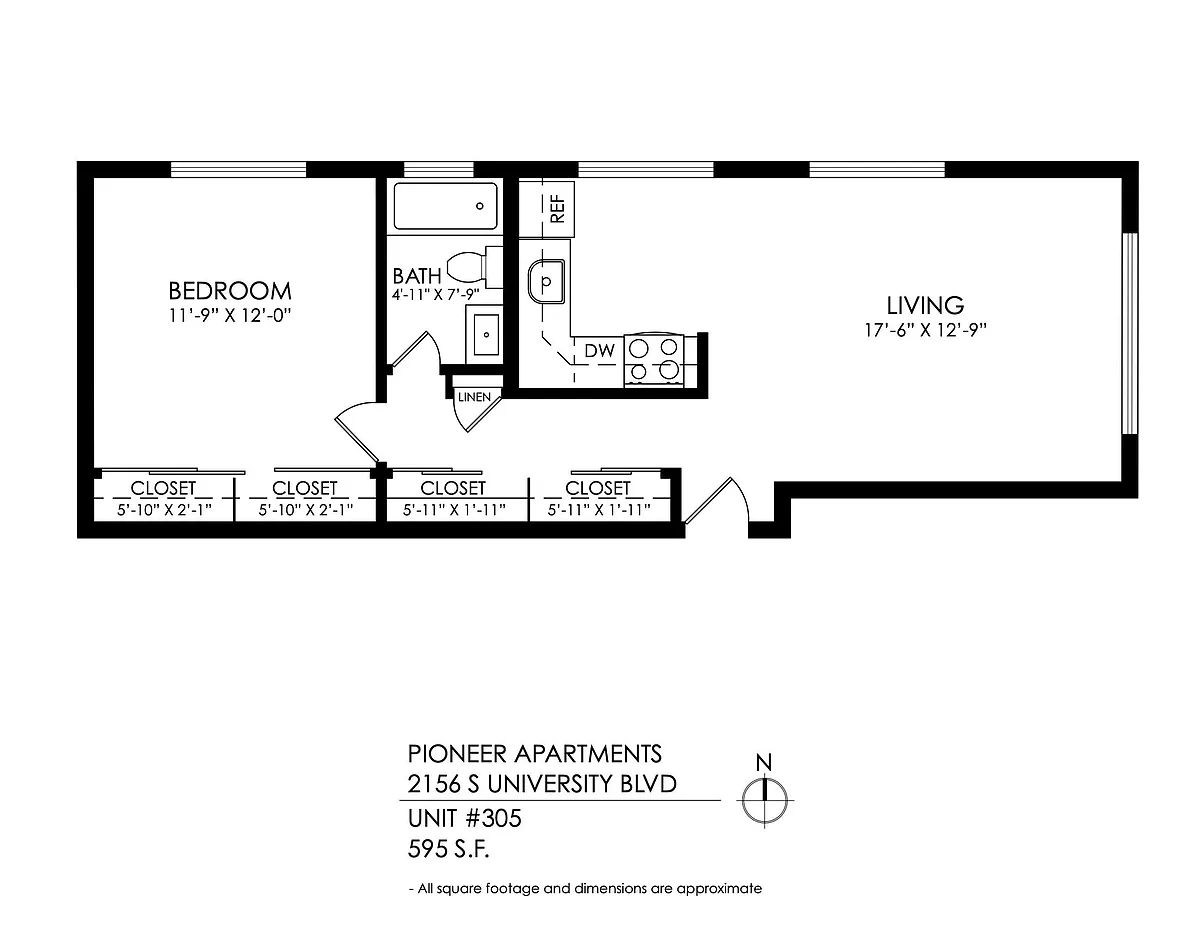 Floor plan 1 Bedroom, 1 Bath