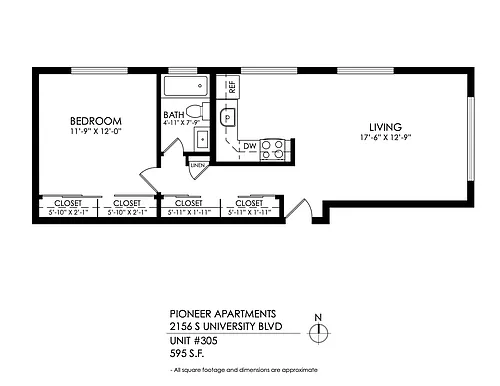 Floor plan 1 Bedroom, 1 Bath