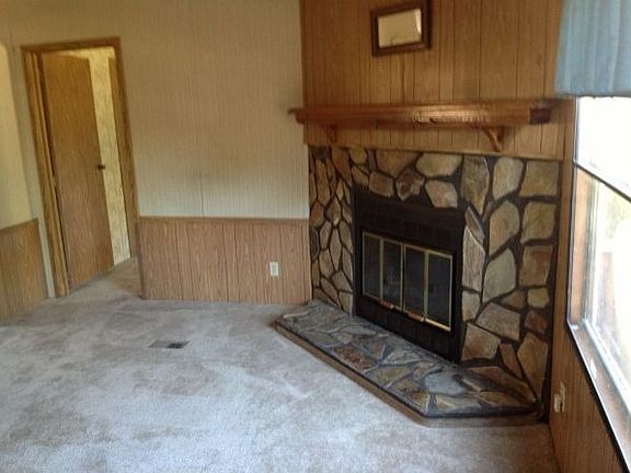 wood burning fireplace in LR
