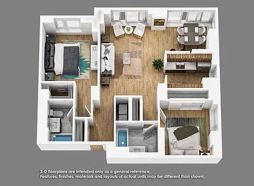 Floor plan 2 Bedroom 2 Bath- B07