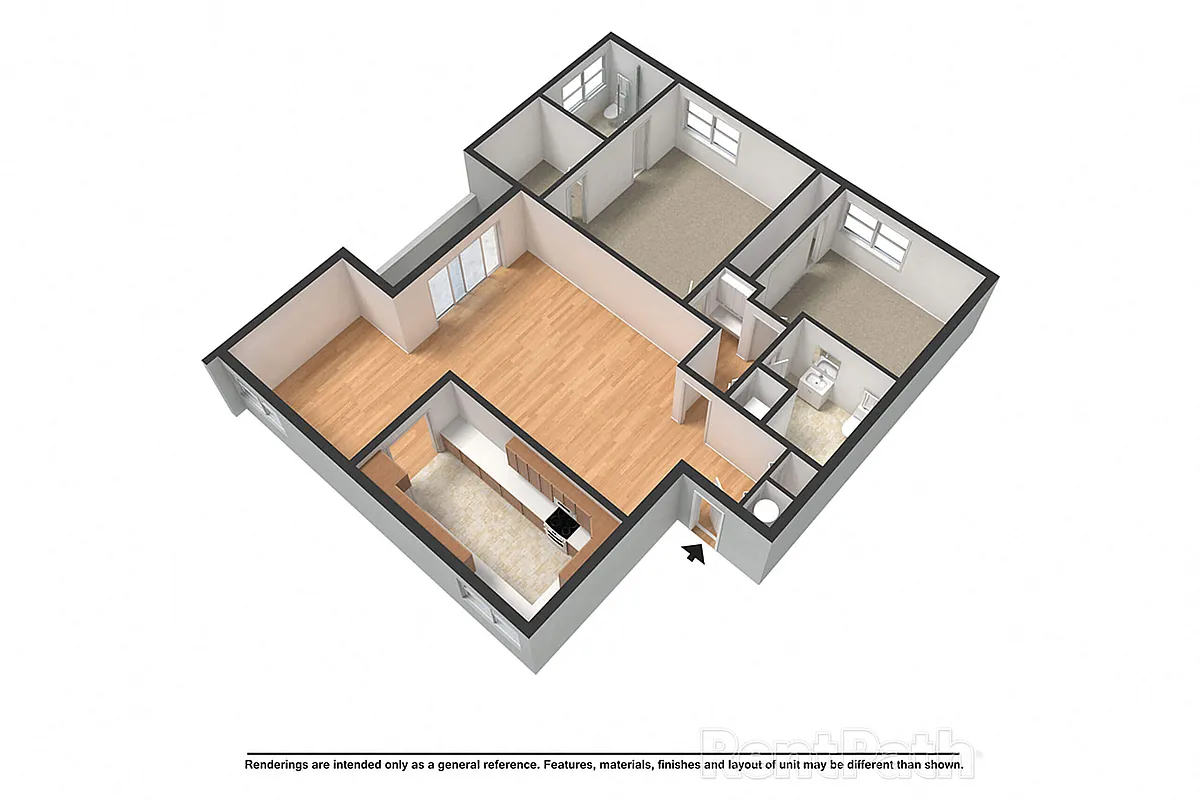 Floor plan 2 Bed 2 Bath