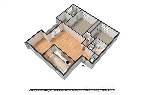 Floor plan 2 Bed 2 Bath