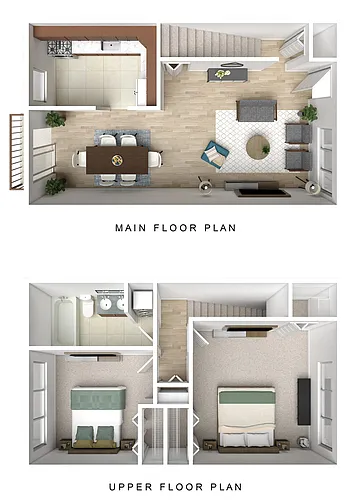 Floor plan 2 Bedroom Townhouse
