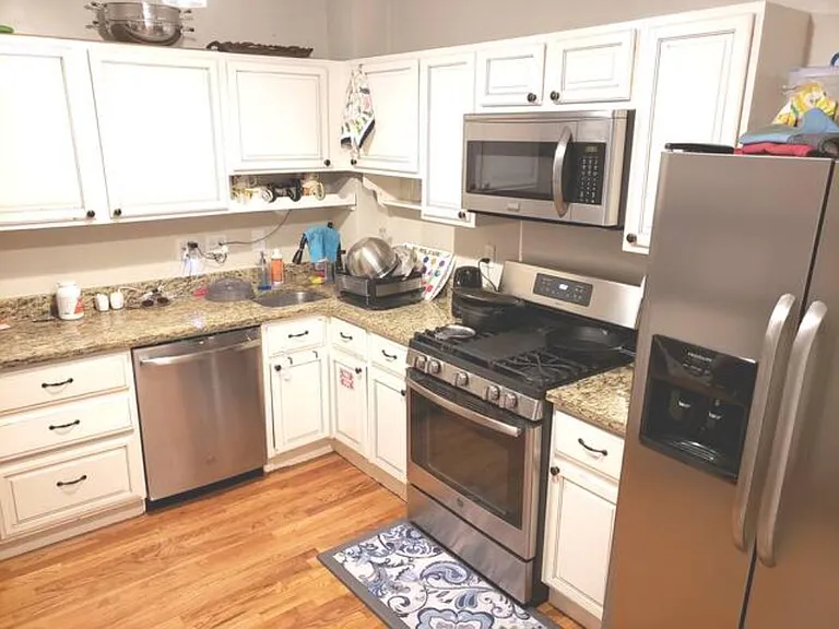 Kitchen with newer appliances.