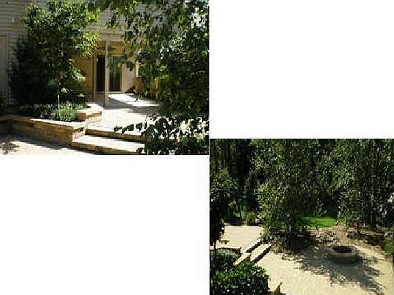 Covered paver patio, tiered paver views and gas fire pit