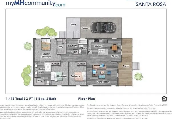 3 bed, 2.0 bath, 1456 sqft, $930 — Photo 3
