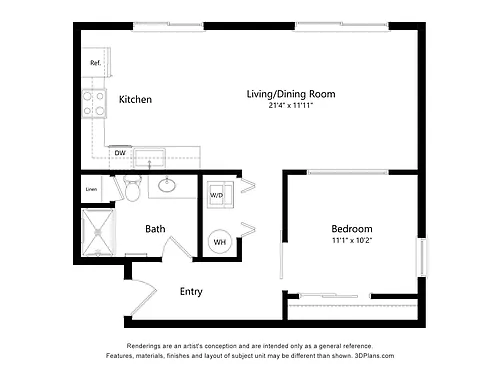 Floor plan 1X1 H
