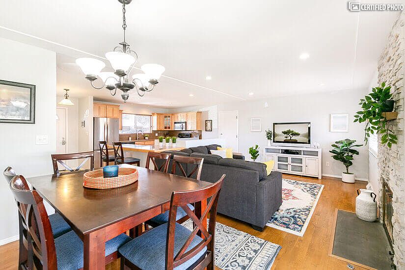 main living area and great room with open floor plan
