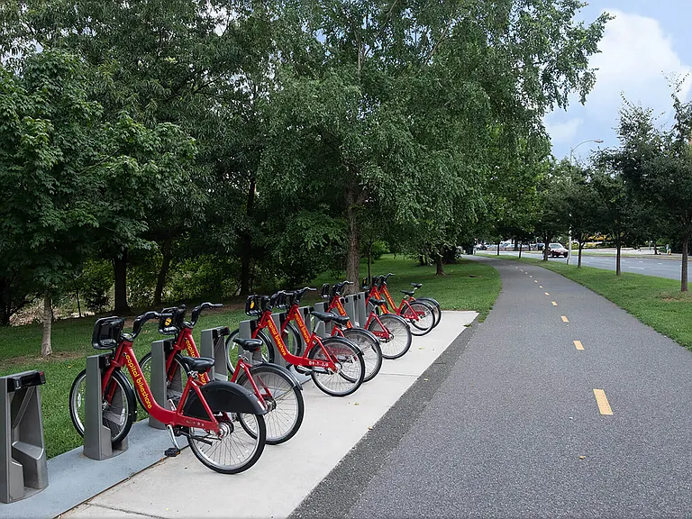 Rent a bike and take a ride on Four Mile Run trail