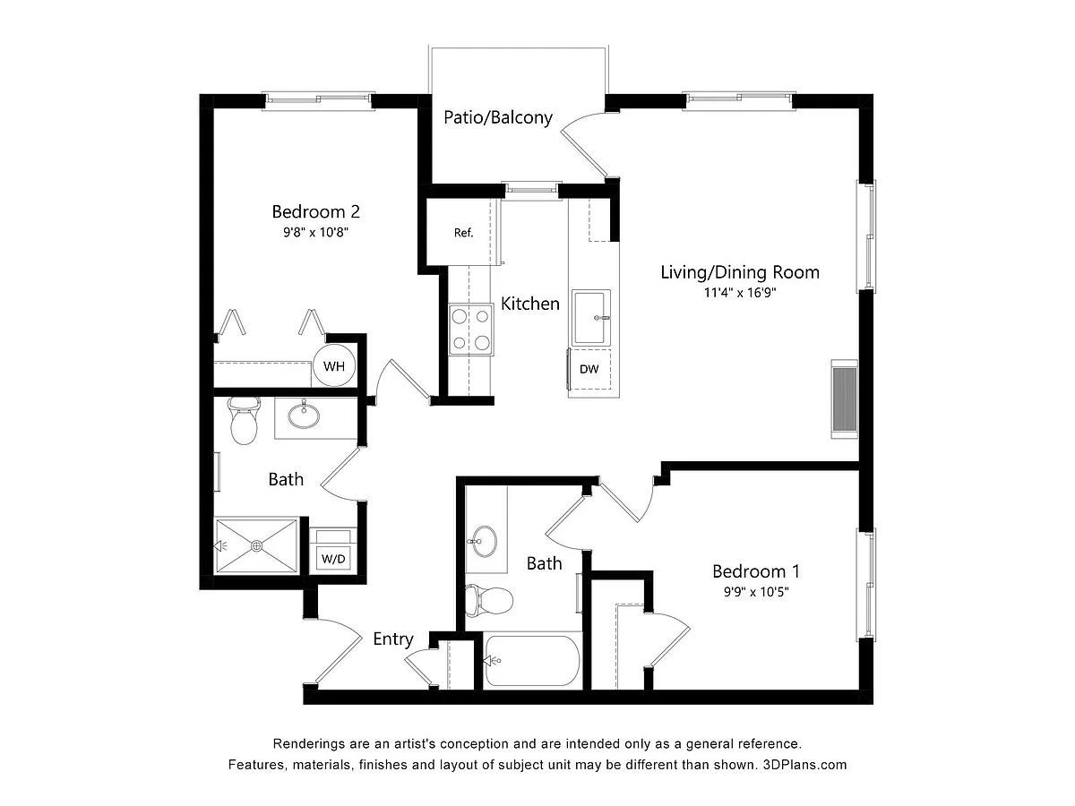 Floor plan 2X2 A