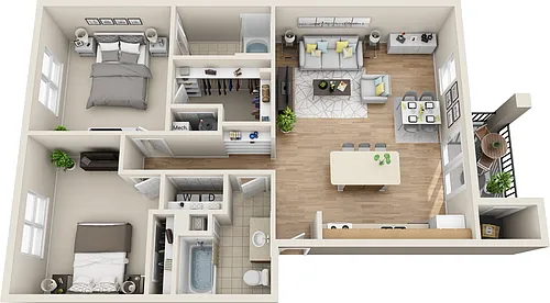 Floor plan Monarch - 2 Bedroom