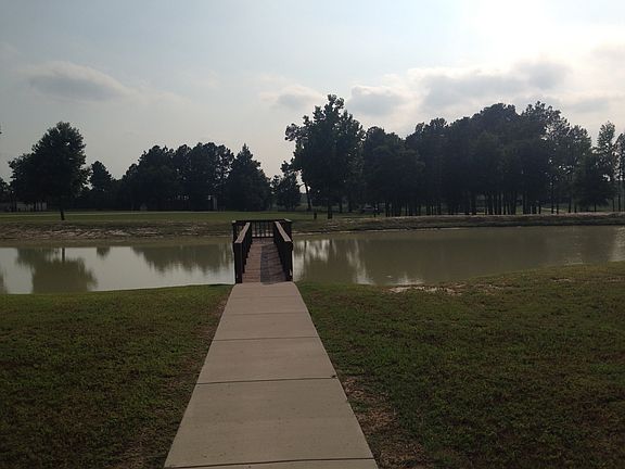 Large pond with pier.