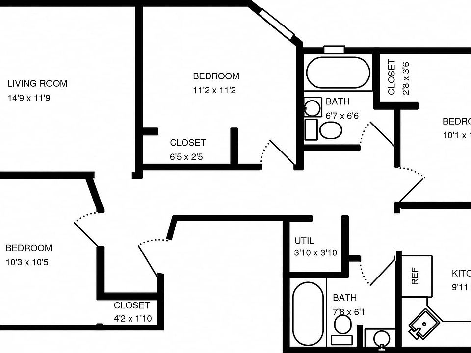 THREE BEDROOM TWO BATH