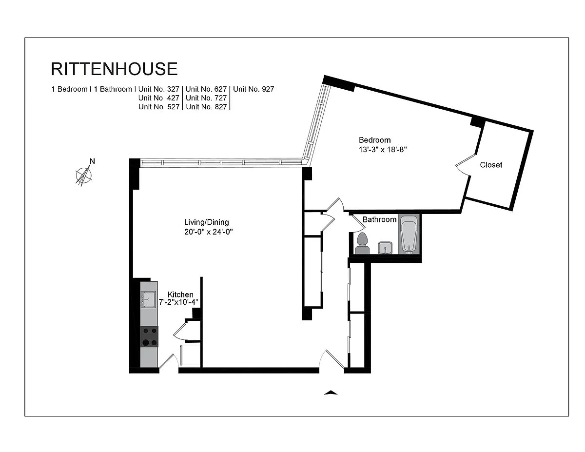 Floor plan 1 Bedroom 1 Bathroom